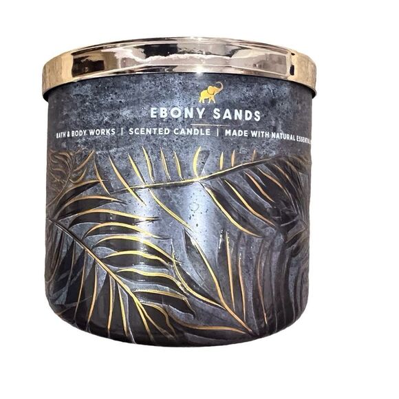 NWT Bath and Body Works Ebony‎ Sands Essential Oil 3 Wick Candle NEW - Picture 1 of 6